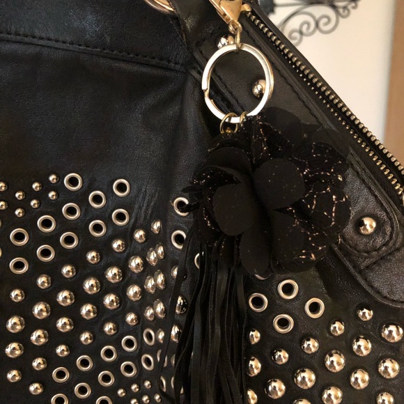 VIA SPIGA BLACK LEATHER HANDBAG VINTAGE FREE SHIPPING - Picture 7 of 10